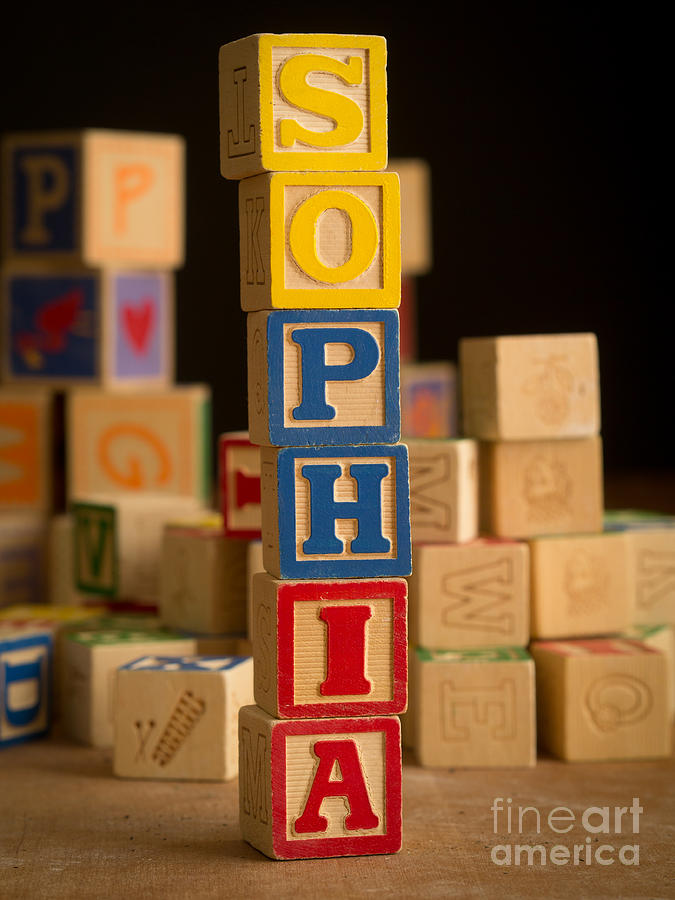 Alphabet Photograph - SOPHIA - Alphabet Blocks by Edward Fielding