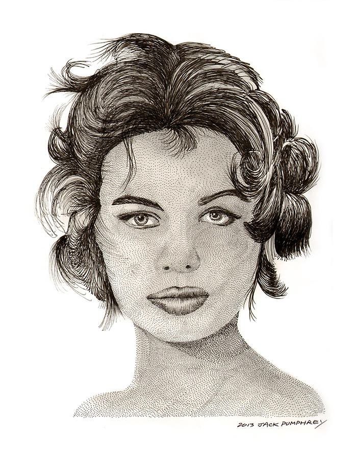 Sophia Lorene Drawing by Jack Pumphrey