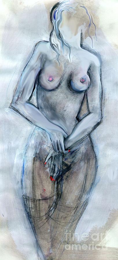Female Nude Painting - Sophis First Painting by Carolyn Weltman