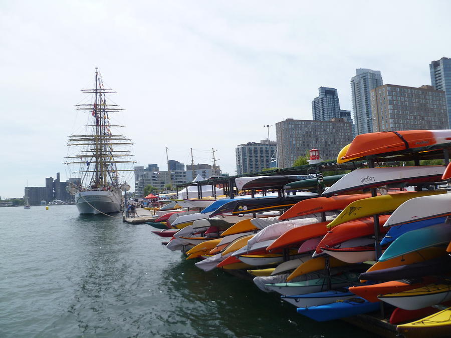 Sorlandet and Canoes at dockyard Photograph by Lingfai Leung