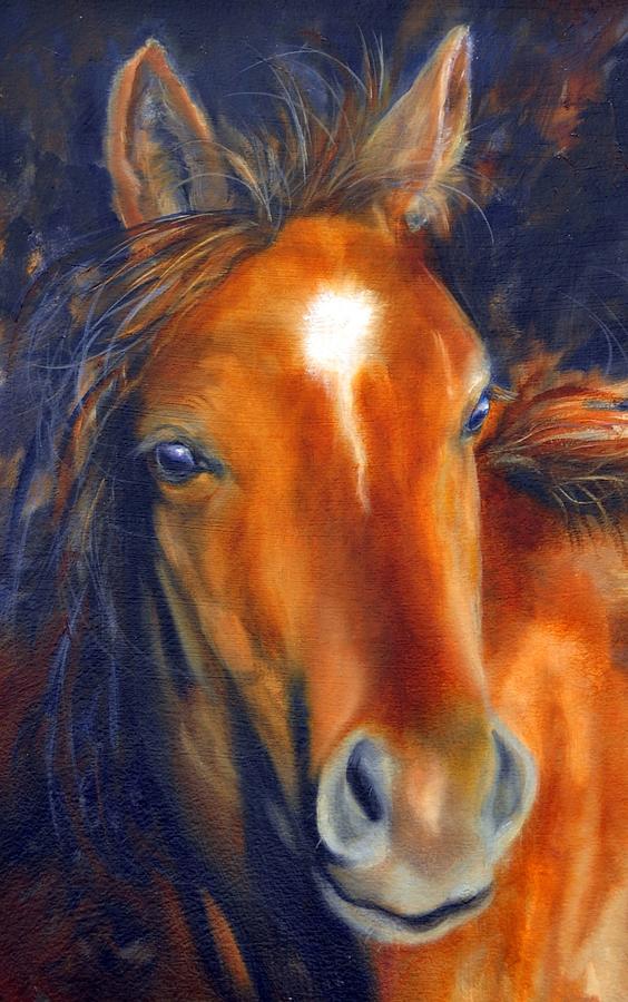 Horse Painting - Sorrel Blue by Pamela Bergen