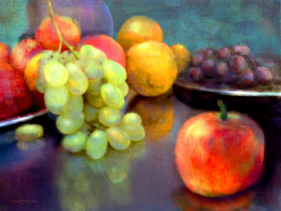 Grape Painting - Sorrento Market by Patrick J Osborne
