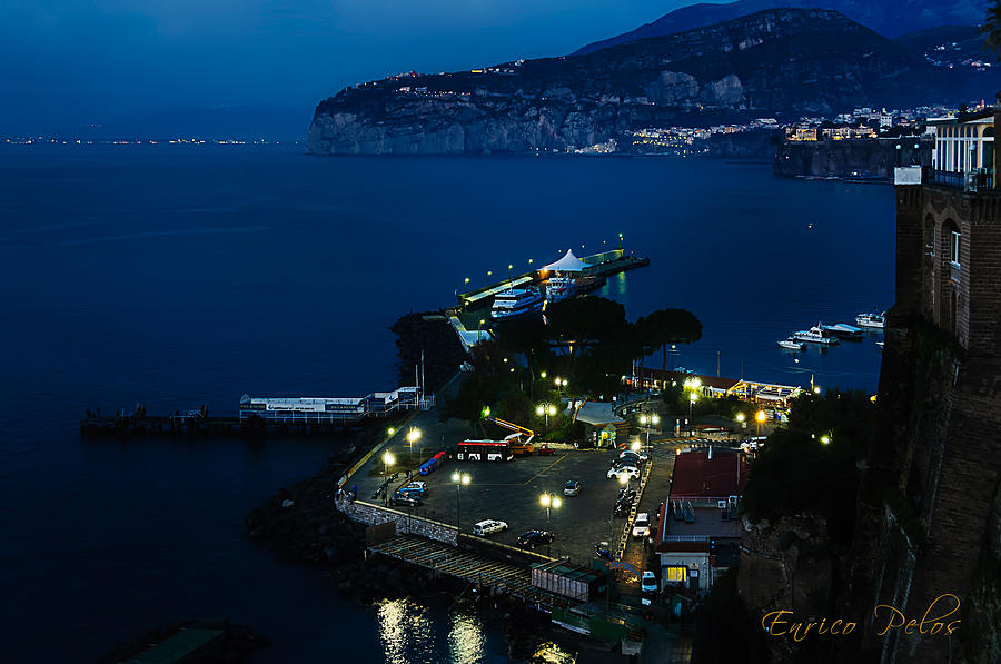 Sorrento porticciolo notturna - Sorrento harbour by night Photograph by Enrico Pelos