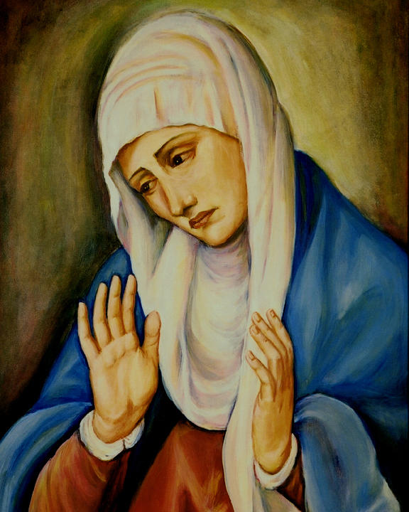Sorrowful Mother after Titian Painting by Sheila Diemert