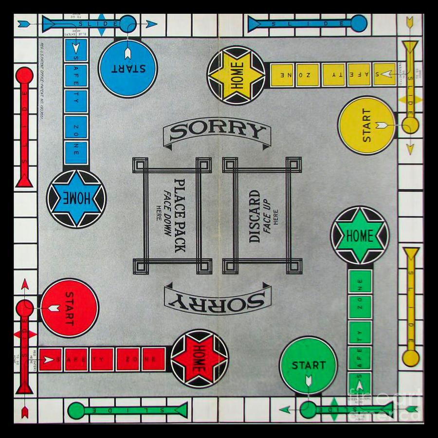 Vintage Photograph - Sorry Board Game by Steven Parker