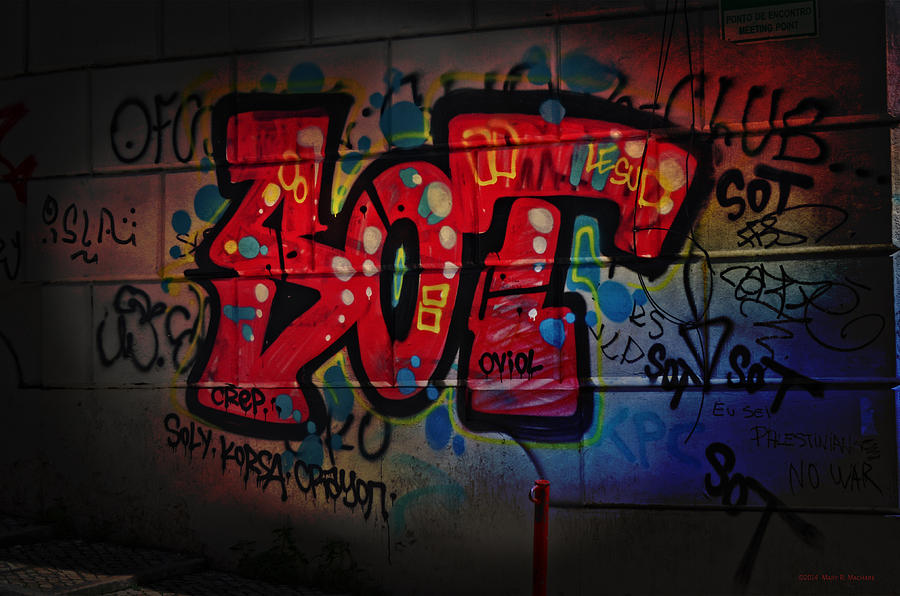 Graffiti Photograph - SOT Graffiti - Lisbon by Mary Machare