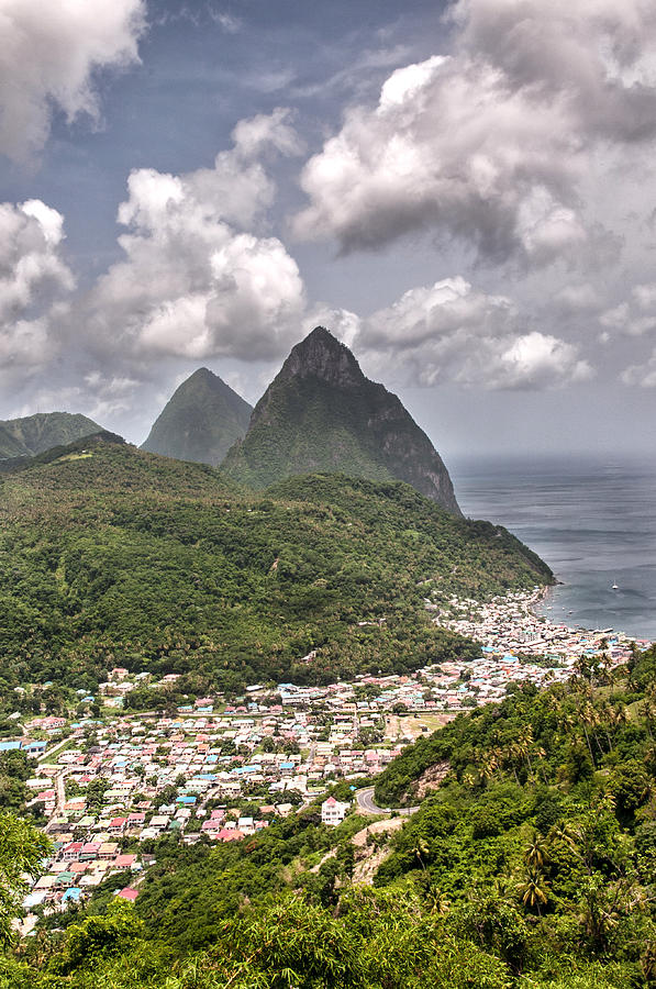 Soufriere St Lucia and Pitons Photograph by Gary Slawsky