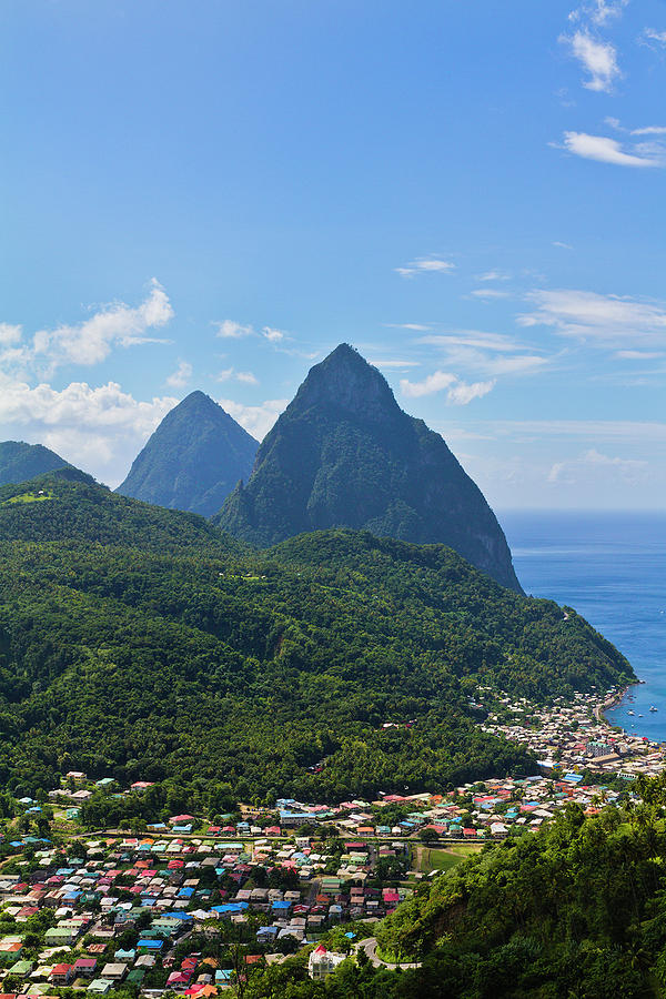 Soufrière And Pitons, St. Lucia Photograph by Oriredmouse