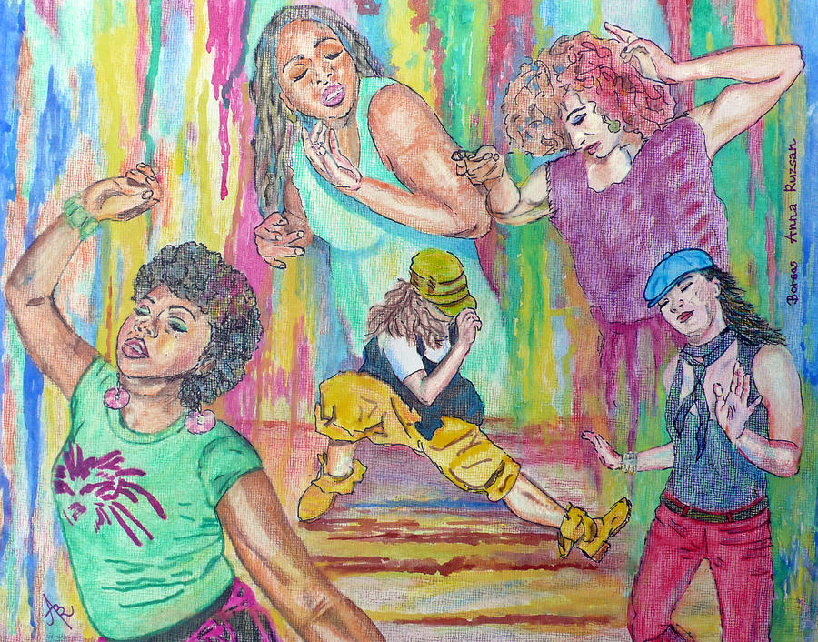 Soul Dancers in Club Painting by Anna Ruzsan