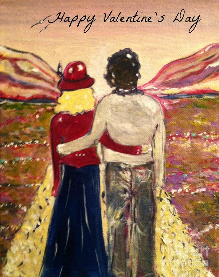 Soul Mates Happy Valentines Day Painting by Jacqui Hawk
