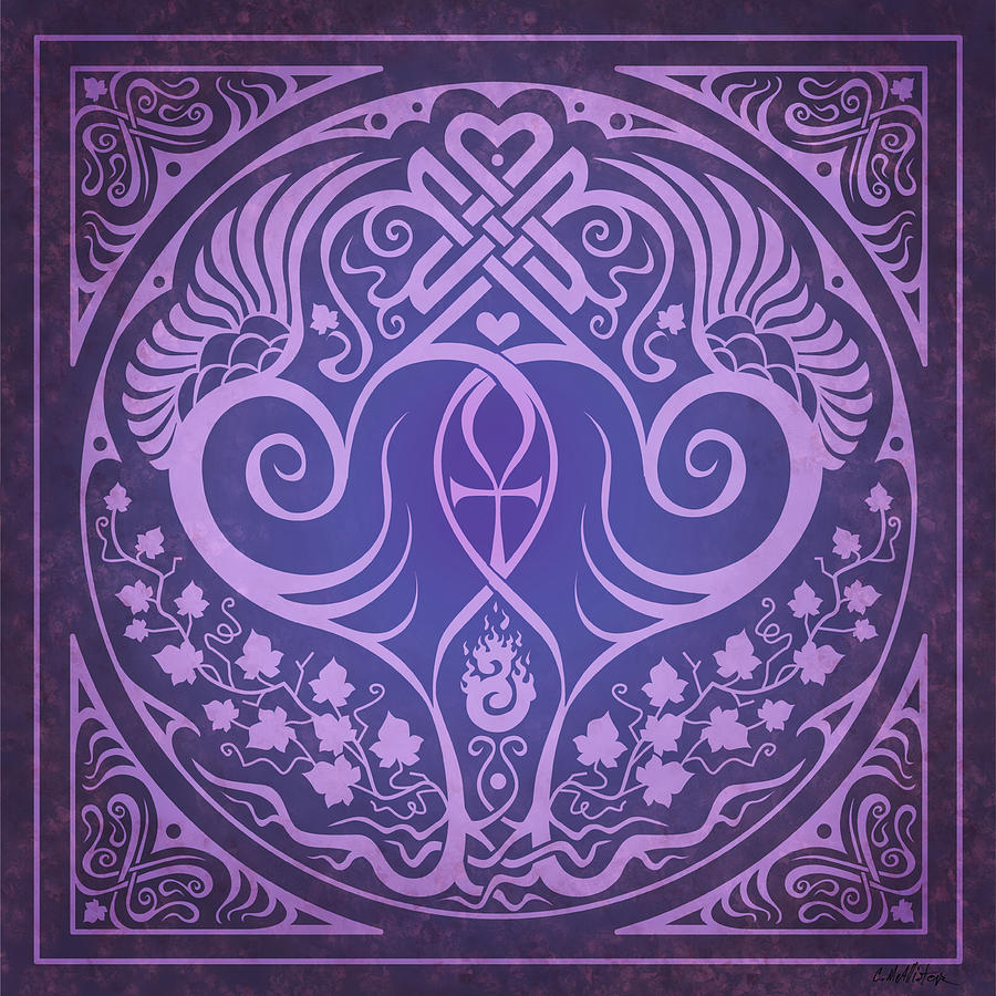 Valentines Day Digital Art - Soul Mates - Purple by Cristina McAllister