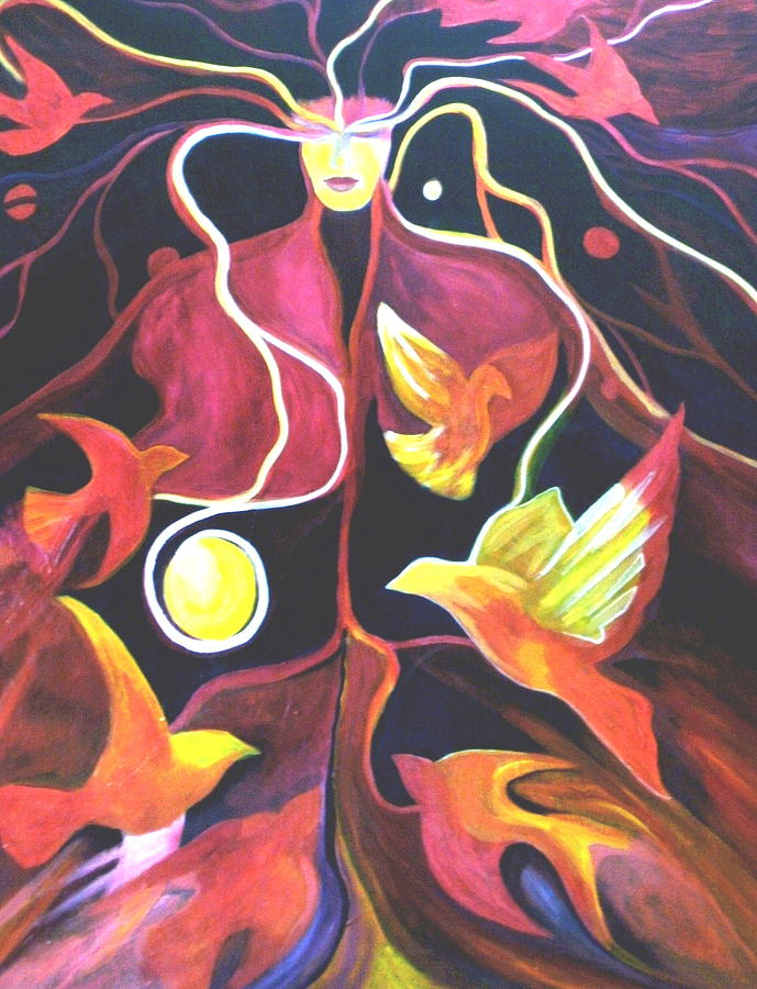 Bird Painting - Soul Release by Carolyn LeGrand