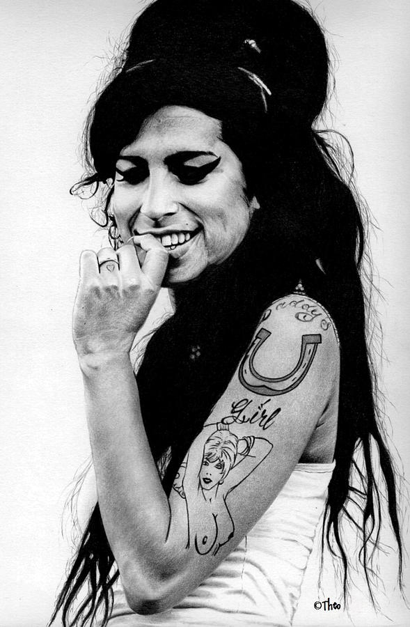 Amy Winehouse Drawing - Soul by Thodoris Stratigos