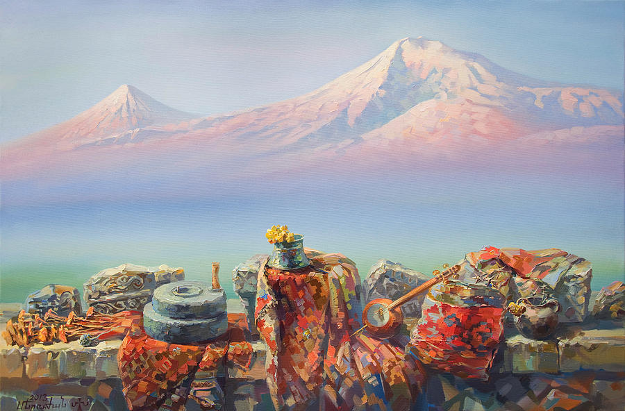 Armenian Artist Painting - Soulful and colorful Ararat by Meruzhan Khachatryan