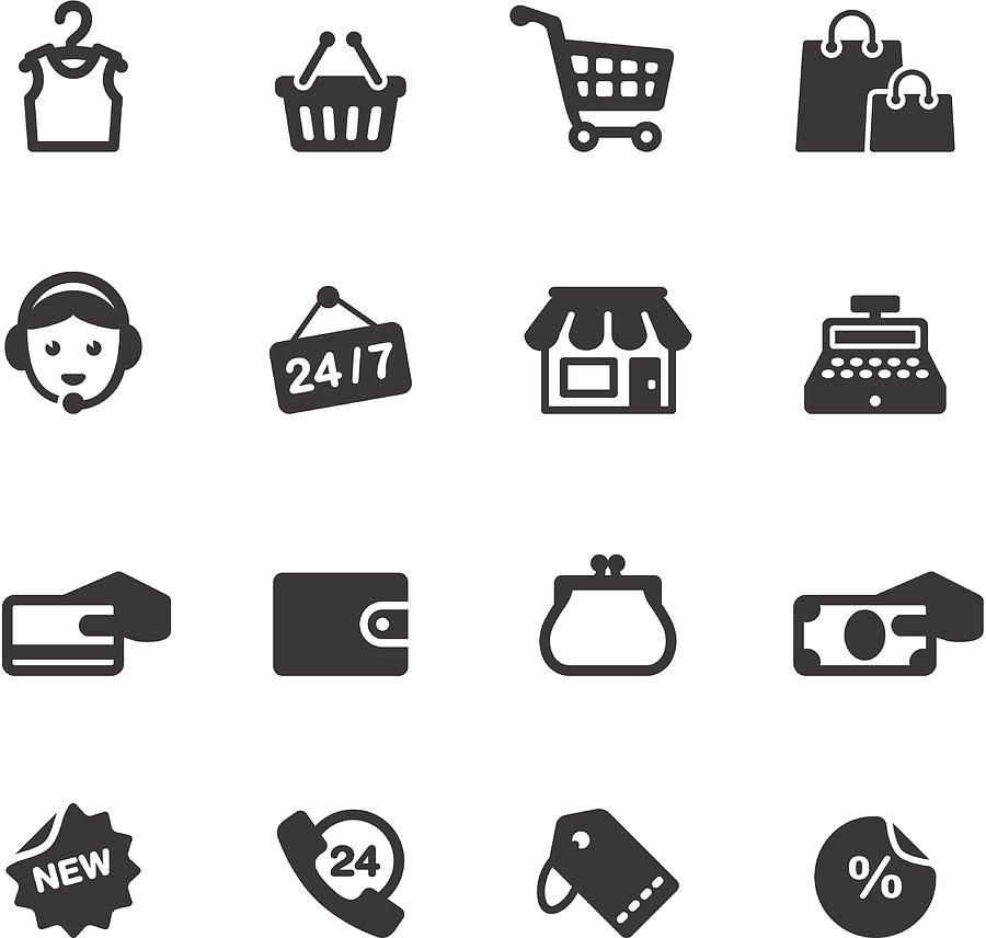 Soulico - Shopping and Sale related vector icons Drawing by Lushik