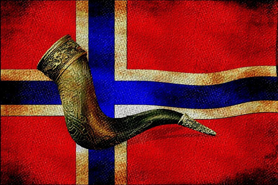 Norwegian Painting - Sounding the Norwegian Horn by Jared Johnson