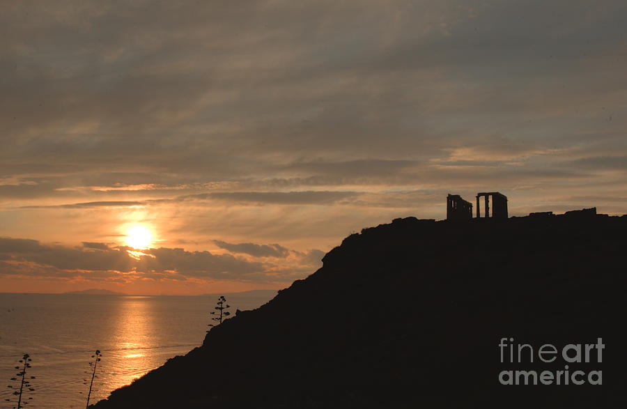 Sounion Temple of Poseidon Sunset 4 Photograph by Deborah Smolinske