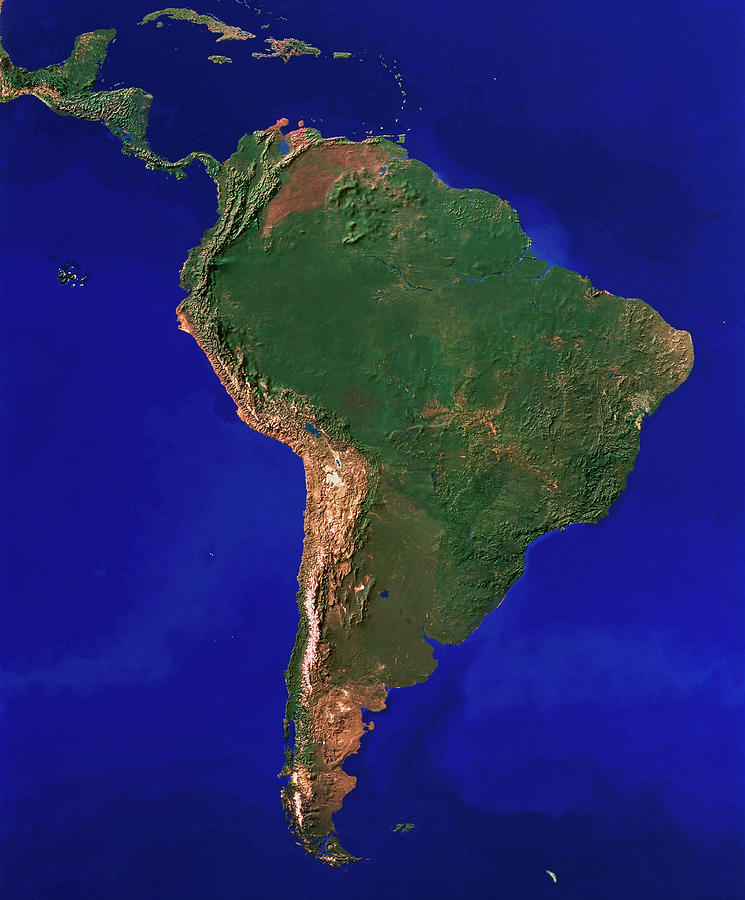 South America Photograph by Copyright 1995, Worldsat International And J. Knighton/science Photo Library
