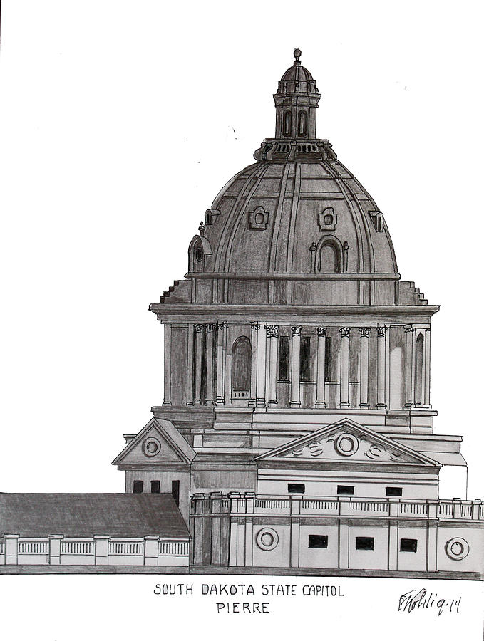 South Dakota State Capitol Drawing by Frederic Kohli | Fine Art America