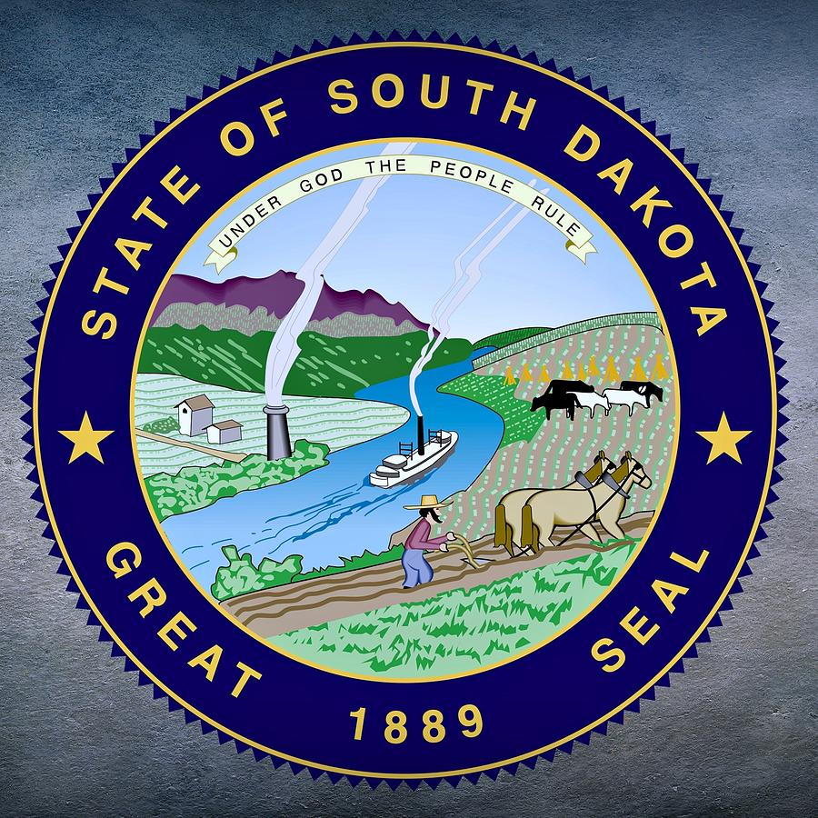 South Dakota State Seal Digital Art by Movie Poster Prints