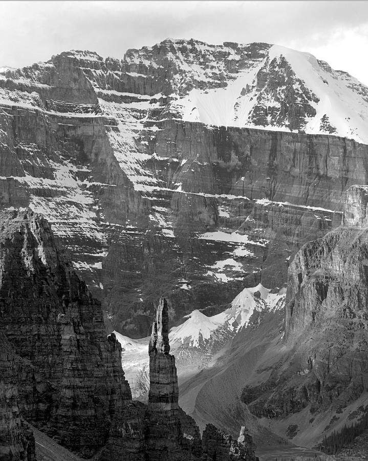 1M3436-BW-South face Mt. Lefroy  Photograph by Ed  Cooper Photography