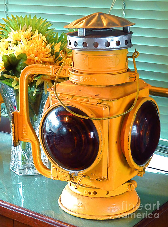 South Florida Museum of History. Ft. Myers Florida. Old Train Lantern.  Photograph by Robert Birkenes