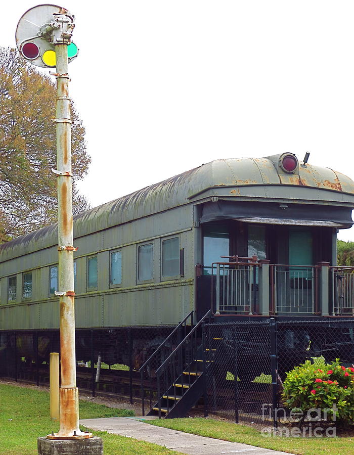 South Florida Museum of History. Ft. Myers Florida Private Train Car. Photograph by Robert Birkenes