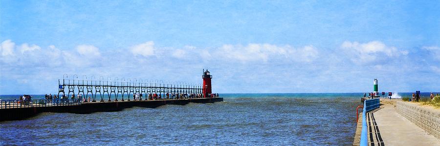 Lighthouse Photograph - South Haven Channel by Michelle Calkins
