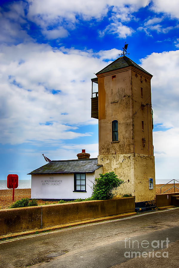 Nature Photograph - South Lookout Tower Aldeburgh Beach by Chris Thaxter