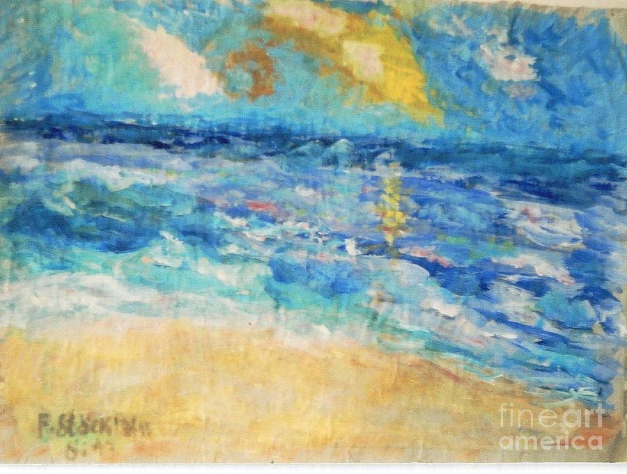 Seascape South of France Painting by Fereshteh Stoecklein
