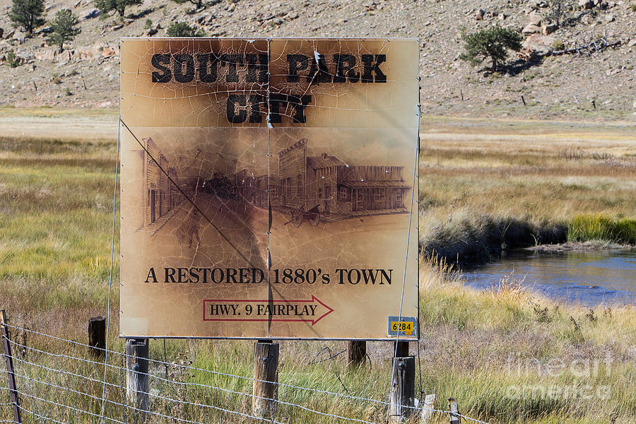 Sign Photograph - South Park by Jerry Fornarotto
