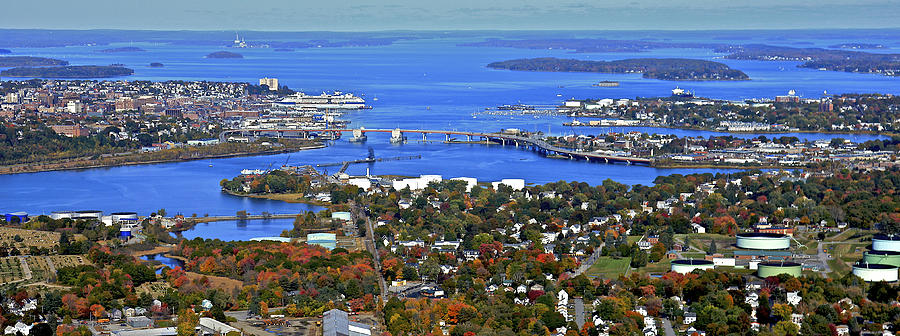 Skyline Photograph - South Portland And Portland, Maine by Dave Cleaveland