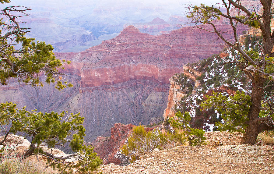 Grand Canyon National Park Photograph - South rim with Snow by Bryan Keil