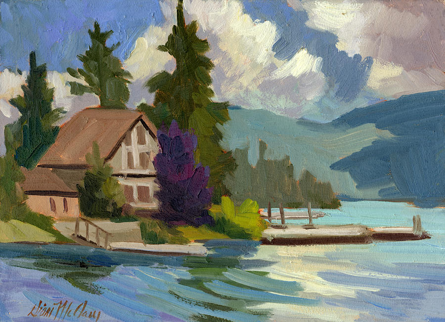 South Shore Big Bear Lake Painting by Diane McClary
