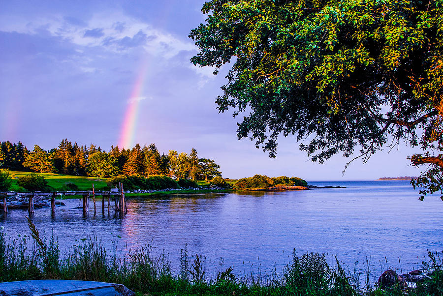 Landscape Photograph - South Thomaston Maine rainbow by Waylon  Wolfe
