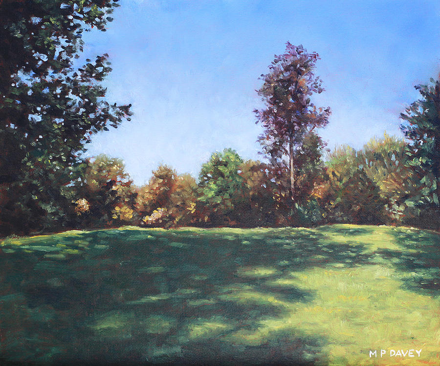 Tree Painting - Southampton Palmerston Park Autumn sun by Martin Davey