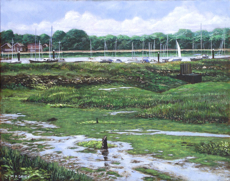 Boat Painting - Southampton River Hamble by Martin Davey