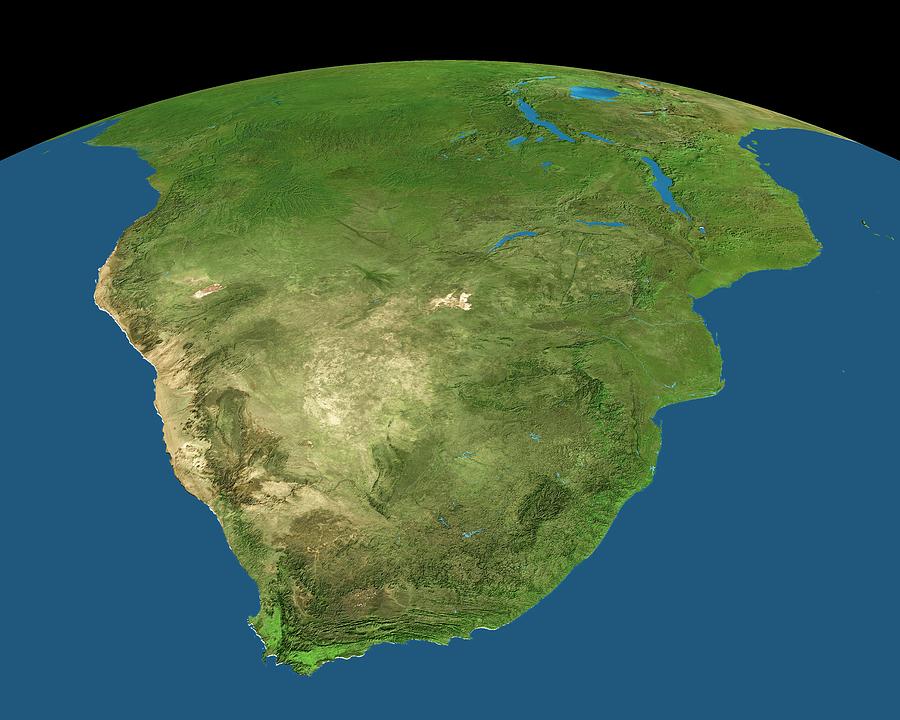 Southern Africa Photograph by Worldsat International/science Photo Library Southern Africa Photograph by Worldsat International/science Photo Library