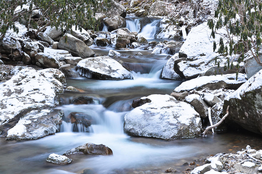 southern-appalachian-stream-snow-photograph-by-ryan-phillips