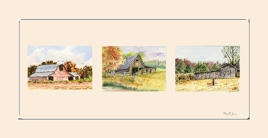 Farm - Barn - Southern Barns Painting by Barry Jones