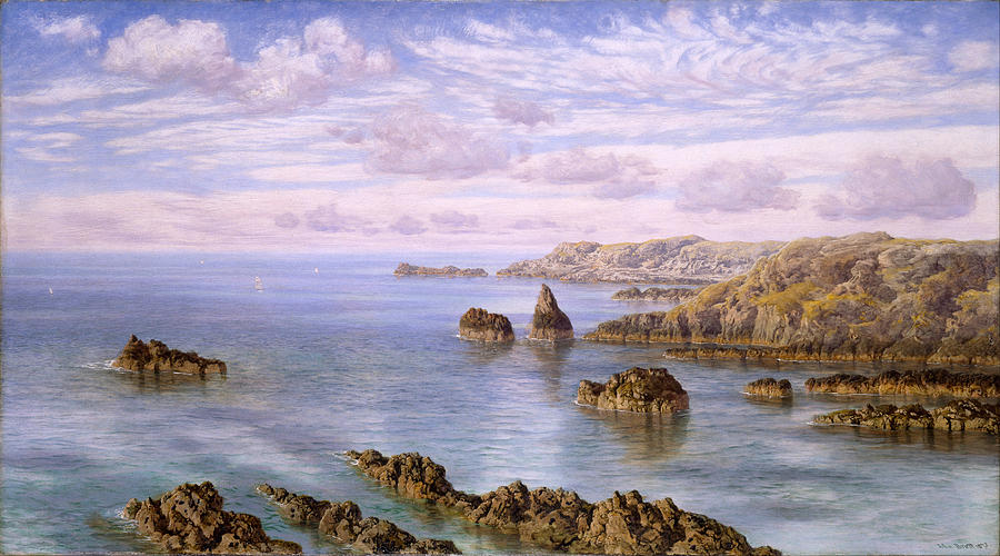 Southern Coast of Guernsey Painting by John Brett