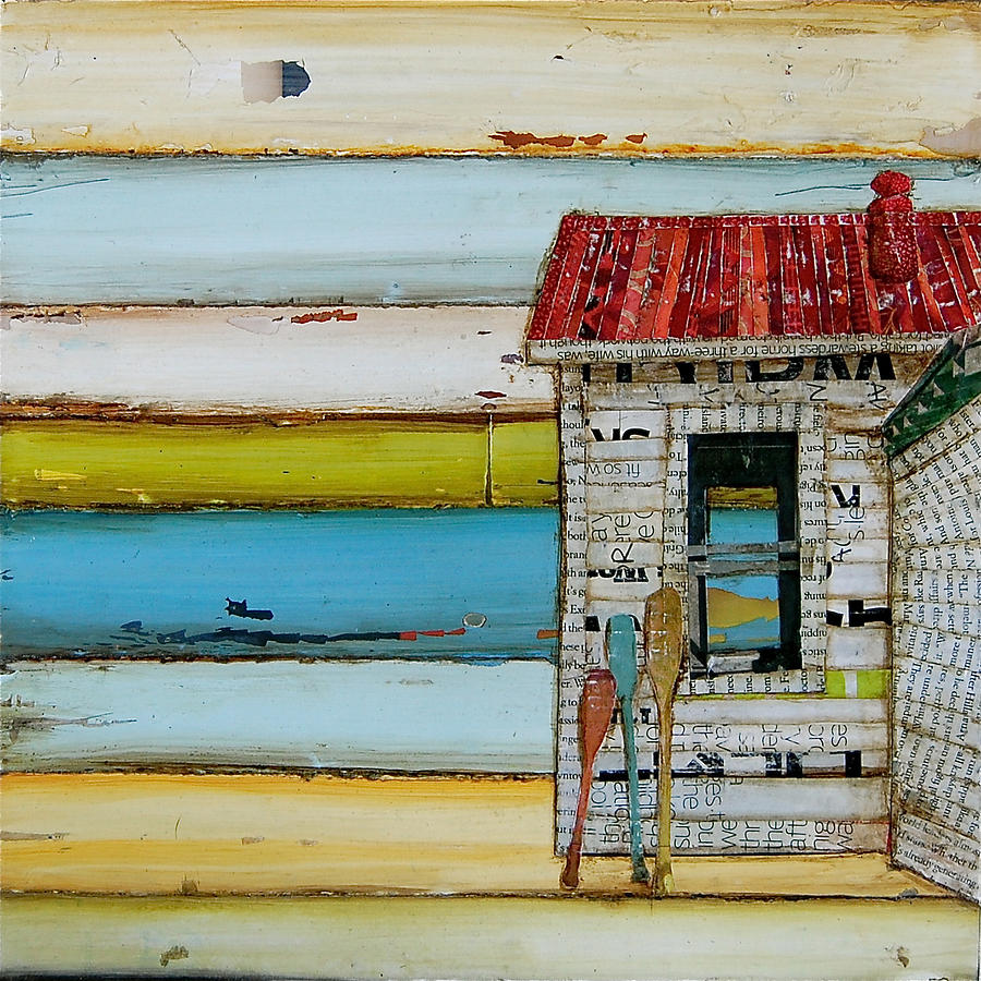 Beach Mixed Media - Southern Maine Beach Shack by Danny Phillips
