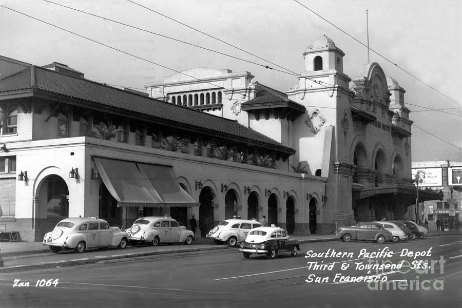 San Francisco Photograph - Southern Pacific Depot at 3rd and Townsend San Francisco circa 1945 by Monterey County Historical Society