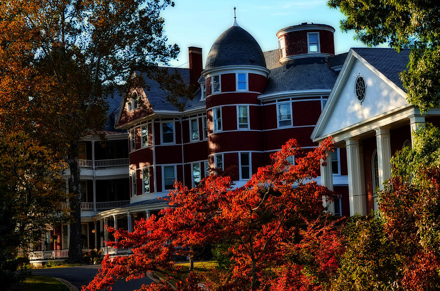 Southern Virginia University Framed By Fall Photograph by Cathy Shiflett