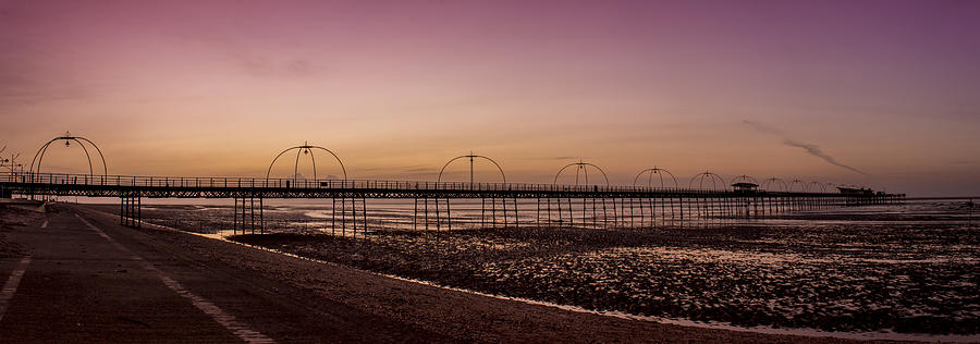 Sunset Photograph - Southport Pier at dusk by Paul Madden