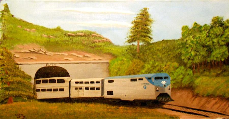Mountain Painting - Southwest Chief at Raton Pass by Sheri Keith