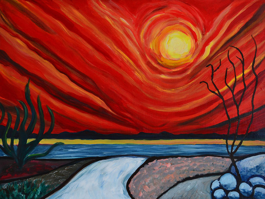 Southwest Desert Sun Painting by Katy Hawk