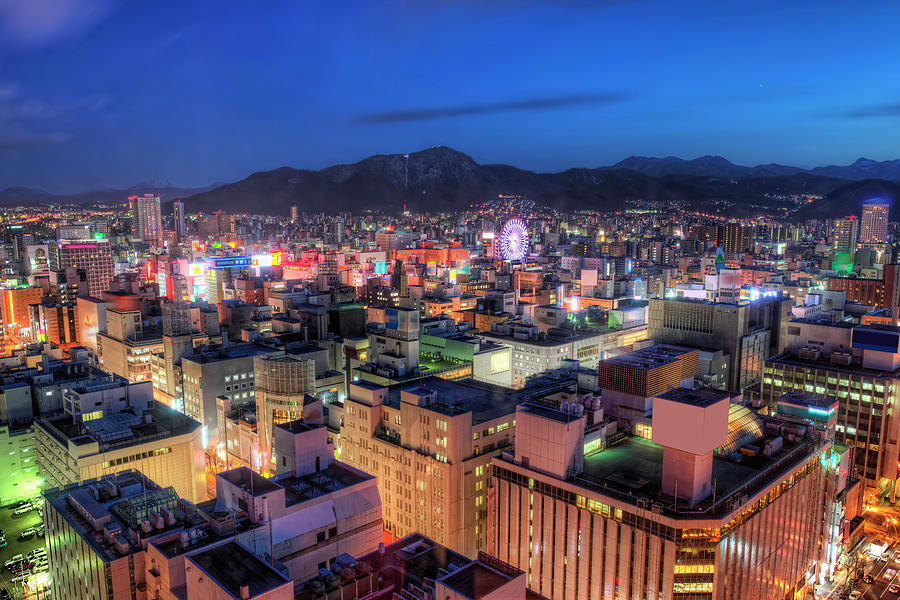 Southwest View Of Downtown Sapporo Photograph by Daniel Chui