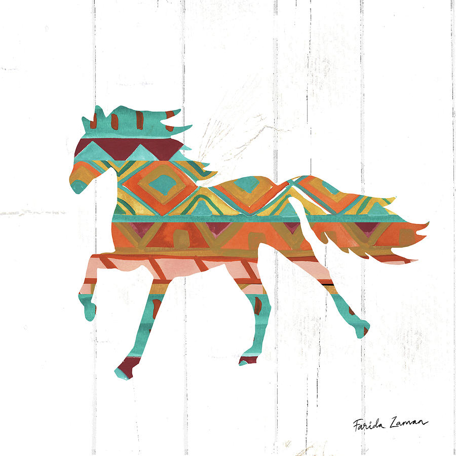 Animals Painting - Southwestern Vibes Iv by Farida Zaman Animals Painting - Southwestern Vibes Iv by Farida Zaman