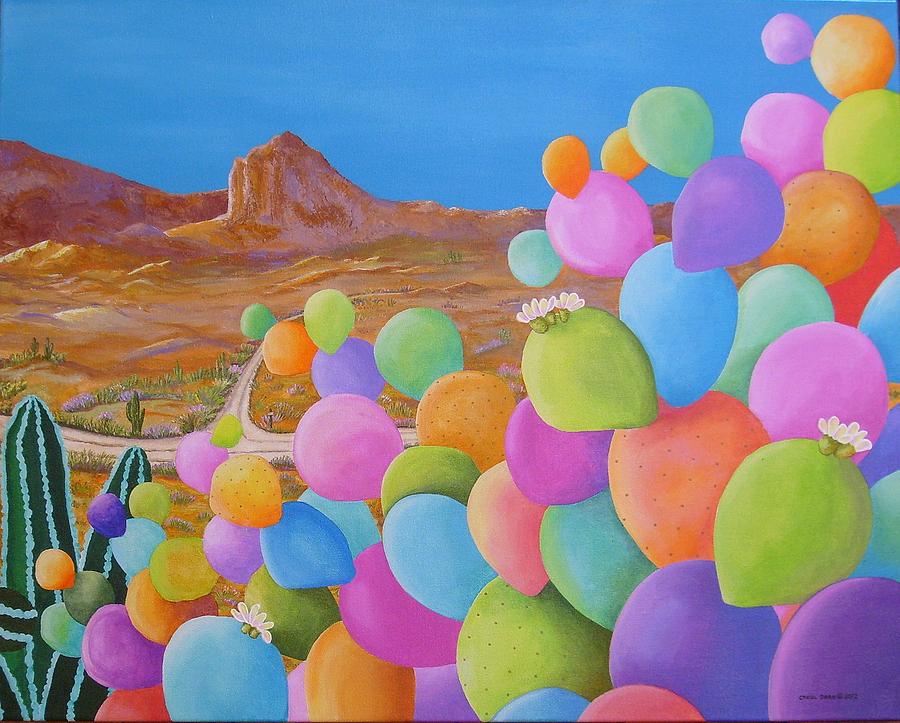 Acrylic Painting - Southwests Summer Fiesta Right Canvas by Carol Sabo Acrylic Painting - Southwests Summer Fiesta Right Canvas by Carol Sabo